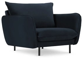 Poltrona in velluto blu scuro Vienna - Cosmopolitan Design