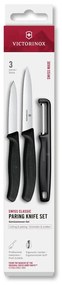 Victorinox - Set di coltelli da cucina con pelapatate SWISS CLASSIC, 3 pz, nero