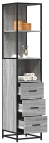 Armadietto Bagno Grigio Sonoma 35x37,5x166 Cm Legno Multistrato /