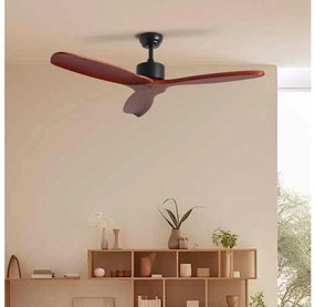 ZEVENTI - Ventilatore a soffitto CUENCA Wi-Fi Tuya nero/rovere + DO