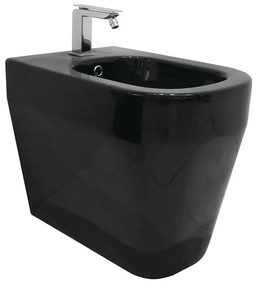 Bidet filomuro Tutto Evo scarico pavimento OLYMPIA CERAMICA L 36 x H 42.5 x P 53 cm nero lucido