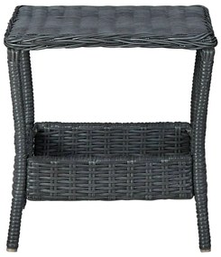 Set Divani da Giardino 3 pz con Cuscini Polyrattan Grigio Scuro