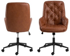 Sedia da ufficio in similpelle marrone cognac Erik - Actona
