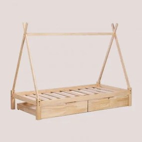 Letto in legno per materasso 90 cm Joan Kids Letto con contenitore - Sklum