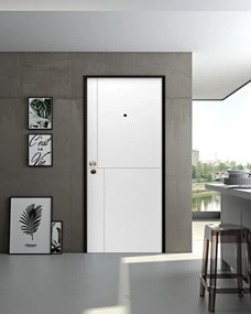 Pannello per porta blindata laccato bianco L 94  x H 213 cm, Sp 6 mm