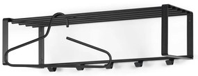 Attaccapanni da parete nero in metallo con scaffale 70 cm Rex – Spinder Design