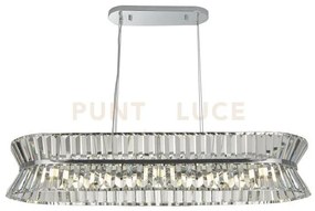 Uptown 10lt oval pendant - metallo cromato e cristallo trasparente