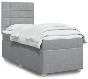 Giroletto A Molle Con Materasso Grigio Chiaro100x200 Cm Tessuto /