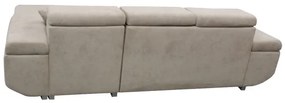 Divano letto angolare con contenitore a L CASTELO, lato destro, grigio