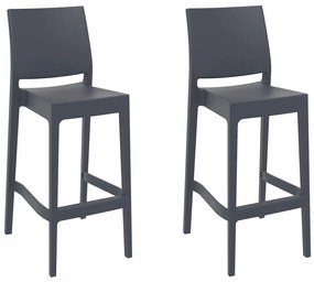 Set 2 Sgabelli Bar Maya İn Plastica / Dunkelgrau