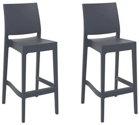 Set 2 Sgabelli Bar Maya İn Plastica / Dunkelgrau