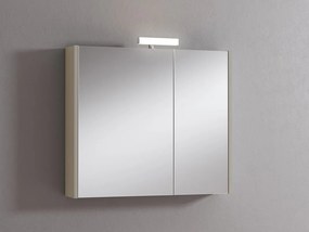 Pensile con luce Akira laccato lucido visone L 80 x H 70 x P 15.5 cm
