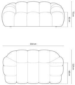 Divano beige 214 cm Diana – Micadoni