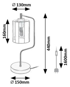 Rabalux 74202 - Lampada da tavolo PEREZ 1xE27/40W/230V