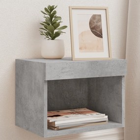 Comodini Con Luci Led A Parete 2pz Grigio Cemento /