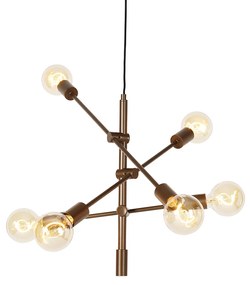 Lampada a sospensione industriale bronzo scuro 6 luci - Sydney