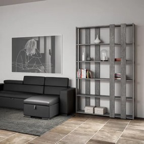 Libreria in legno Cemento 120x204h cm con 8 fasce - KATO E SMALL