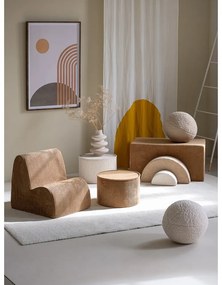 Poltrona per bambini marrone con rivestimento in velluto a coste Cloud – Wigiwama