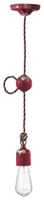 Sospensione Vintage Ceramica Bordeaux 1 Luce E27