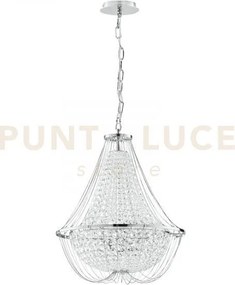 Lampadario a sospensione vienna cromo 4 luci attacco e14 45x120cm i...