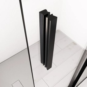 Box doccia 3 lati 80x120x80 cm scorrevole profilo nero Dark