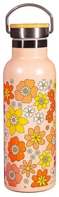 Biberon arancione in acciaio inox 500 ml 70s Floral - Sass &amp; Belle
