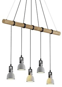 Lindby - Mirka Lampada a Sospensione Grigio/Scuro Quercia Lindby