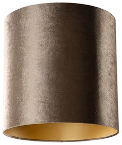 Paralume in velluto marrone con interno oro 40/40/40