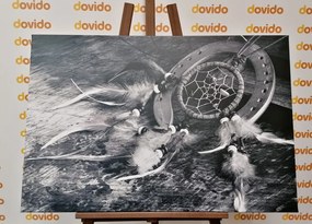Quadro su tela – Acchiappasogni in bianco e nero