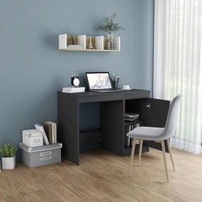 Scrivania Grigia 100x50x76 Cm İn Legno Multistrato /