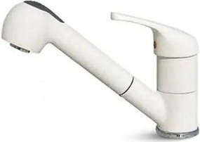 Rubinetto da cucina con doccetta diagonale Omega bianco verniciato opaco SCHOCK