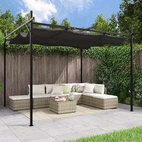 Pergola Con Tetto Retrattile Antracite 295x292x230 Cm /