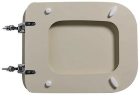 Copriwater champagne serie Conca Ideal Standard in legno rivestito con cerniere