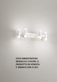 Applique candles 2 luci in metallo e alluminio bianco led 12w 840l...