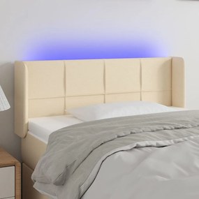 Testiera A Led Crema 93x16x78/88 Cm İn Tessuto /