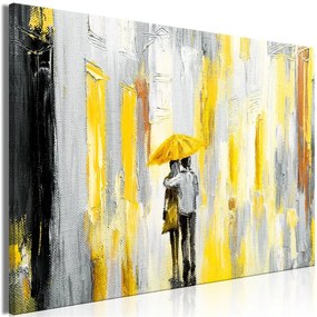 Quadro Umbrella in Love (1 Part) Wide Yellow  Colore Giallo, Dimensioni e Misure 120x80