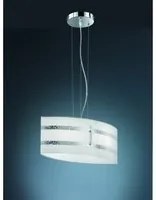 Sospensione Moderna Vetro Decori Foglia Argento Nikosia Trio Lighting