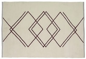 Rhomb Rug 120x180 White/Burgundy - Hübsch