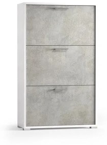 Scarpiera 3 ante singola profondità L 67 x H 112 x P 28 cm 18 paia, grigio