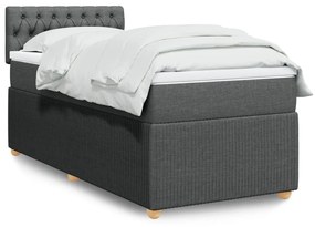 Giroletto A Molle Con Materasso Grigio Scuro 80x200 Cm Tessuto /