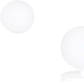 Applique A 1 Luce Hallador In Acciaio Bianco E Sfera In Vetro Opalino