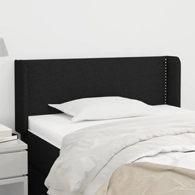 Testiera Ad Orecchio Nera 103x16x78/88 Cm İn Tessuto /