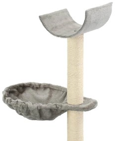 Albero per gatti con tiragraffi in sisal 105 cm grigio