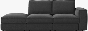 Divano Pola 2 posti con pouf in tessuto strutturato – 259x103x88 cm