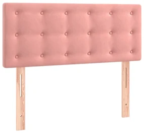 Testiera rosa 100x5x78/88 cm in velluto