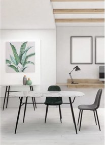 Sedie Da Interno In Velluto Imbottite Grigio Scuro Gambe Nere Irelia Bizzotto - 4 Pz