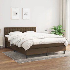 Giroletto A Molle Con Materasso Marrone Scuro 140x200cm Tessuto /