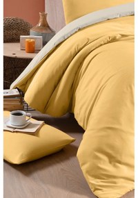 Lenzuolo matrimoniale in cotone giallo e panna / lenzuolo matrimoniale esteso 200x220 cm - Mila Home