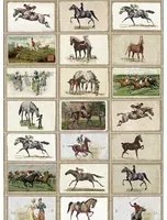 Mindthegap Carta da parati English Equestrian Stamps - Brown