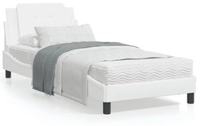 Letto Con Materasso Bianco 90x190 Cm İn Similpelle /